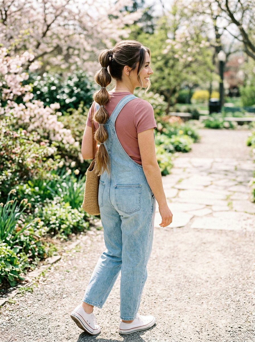 Bubble Braid Ponytail - 20 easy hairstyle for school run moms - 20 easy hairstyle for school run moms