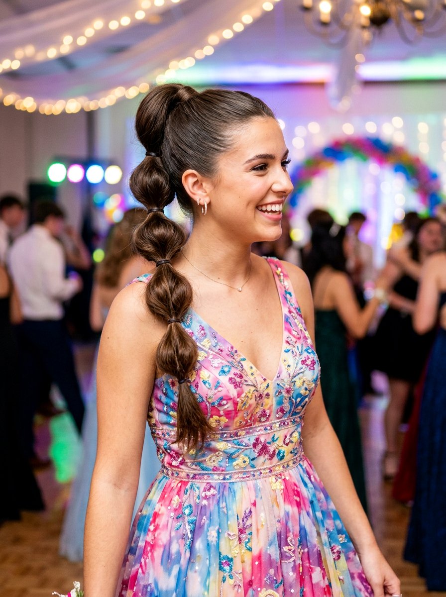 Bubble Braid Ponytail - 20 glamorous prom hairstyle ideas - 20 glamorous prom hairstyle ideas