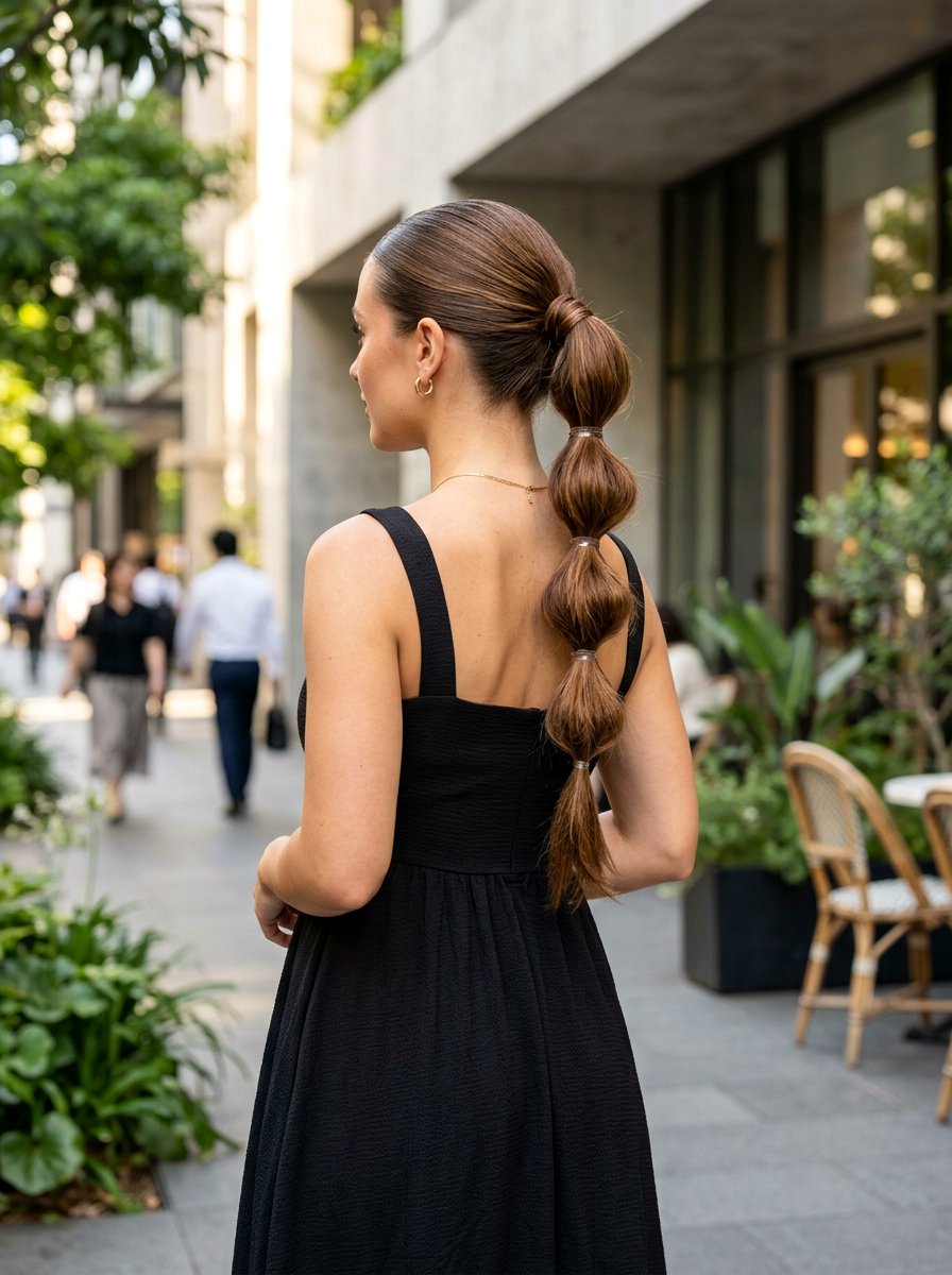 Bubble Braid Ponytail - 20 party hairstyle for black dress - 20 party hairstyle for black dress