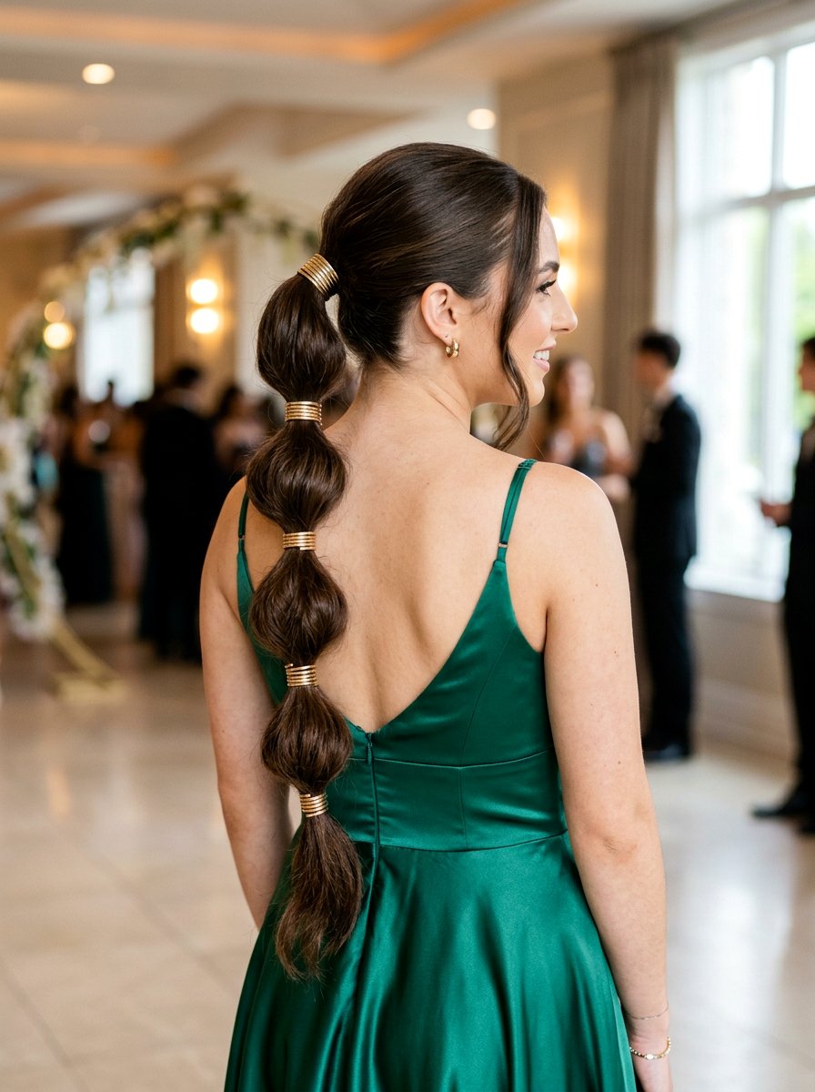 Bubble Braid Ponytail - 20 prom hairstyles for thick long hair - 20 prom hairstyles for thick long hair