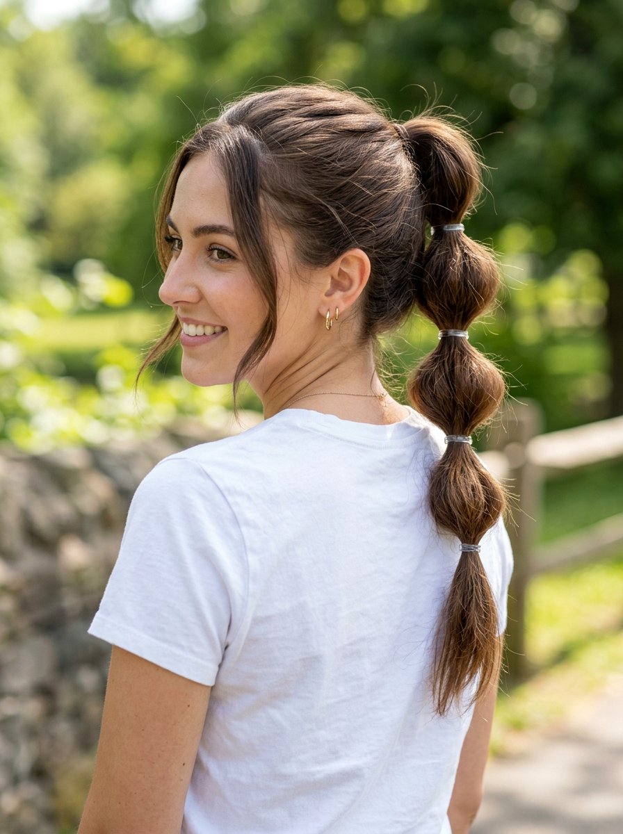 Bubble Braid Ponytail - 20 quick hairstyle for college classes - 20 quick hairstyle for college classes
