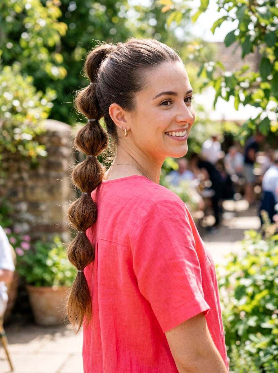 Bubble Braid Ponytail - 20 quick hairstyle for office commute - 20 quick hairstyle for office commute