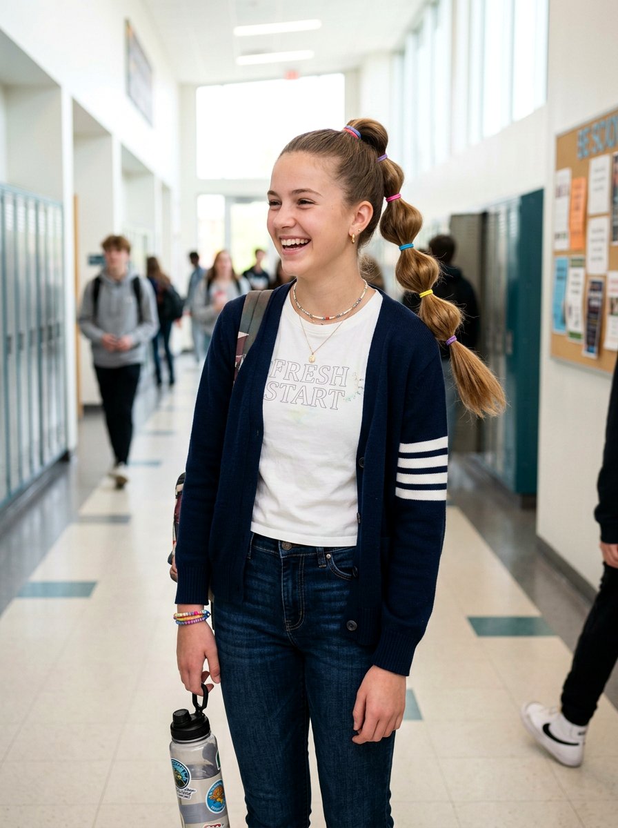 Bubble Braid Ponytail - 20 quick hairstyle for school mornings teens - 20 quick hairstyle for school mornings teens