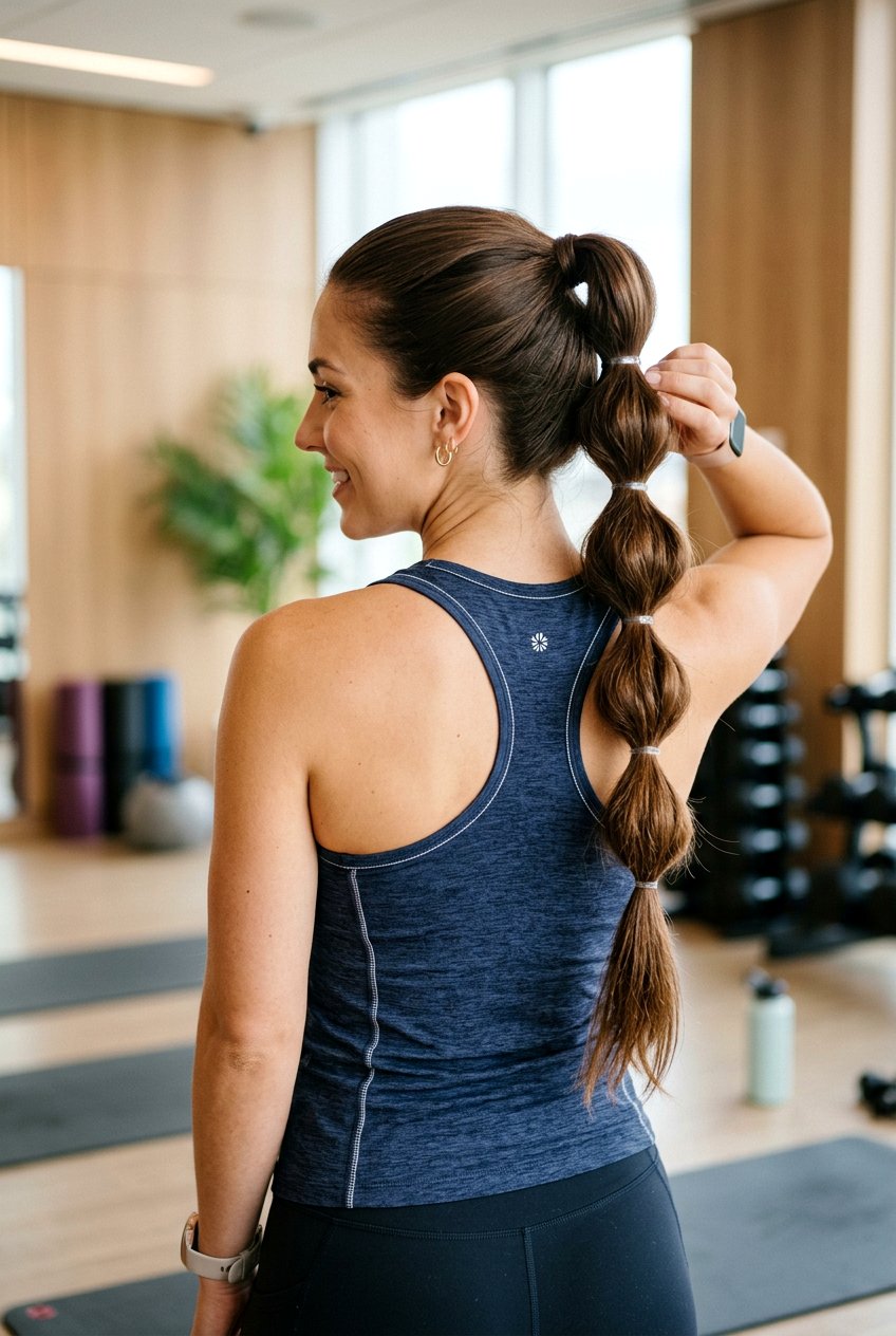 Bubble Braid Ponytail - 20 simple college hairstyle for girls - 20 simple college hairstyle for girls