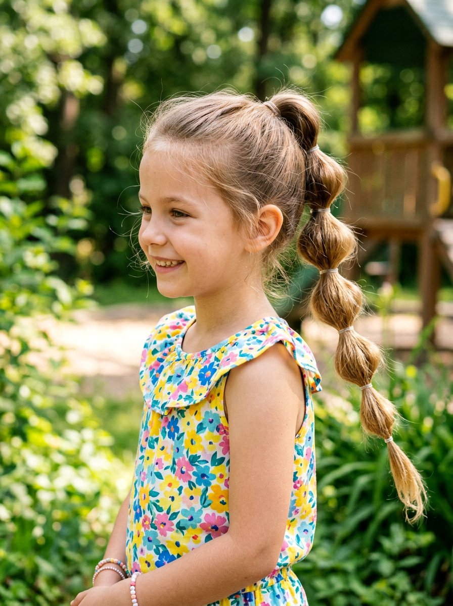 Bubble Braid Ponytail - 20 school hair ideas for girls - 20 school hair ideas for girls