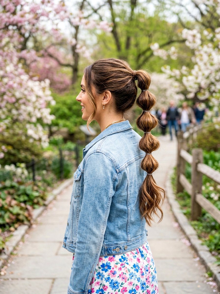 Bubble Braid Ponytail For Long Hair - 20 easy hairstyle for long fine straight hair - 20 easy hairstyle for long fine straight hair