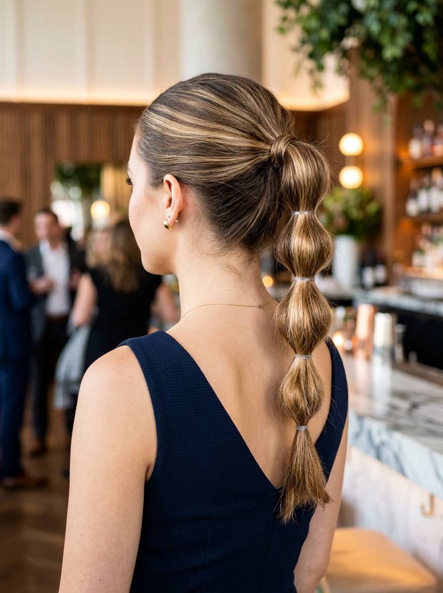 Bubble Braid Ponytail Medium Hair - 20 school dance hairstyles for medium hair - 20 school dance hairstyles for medium hair