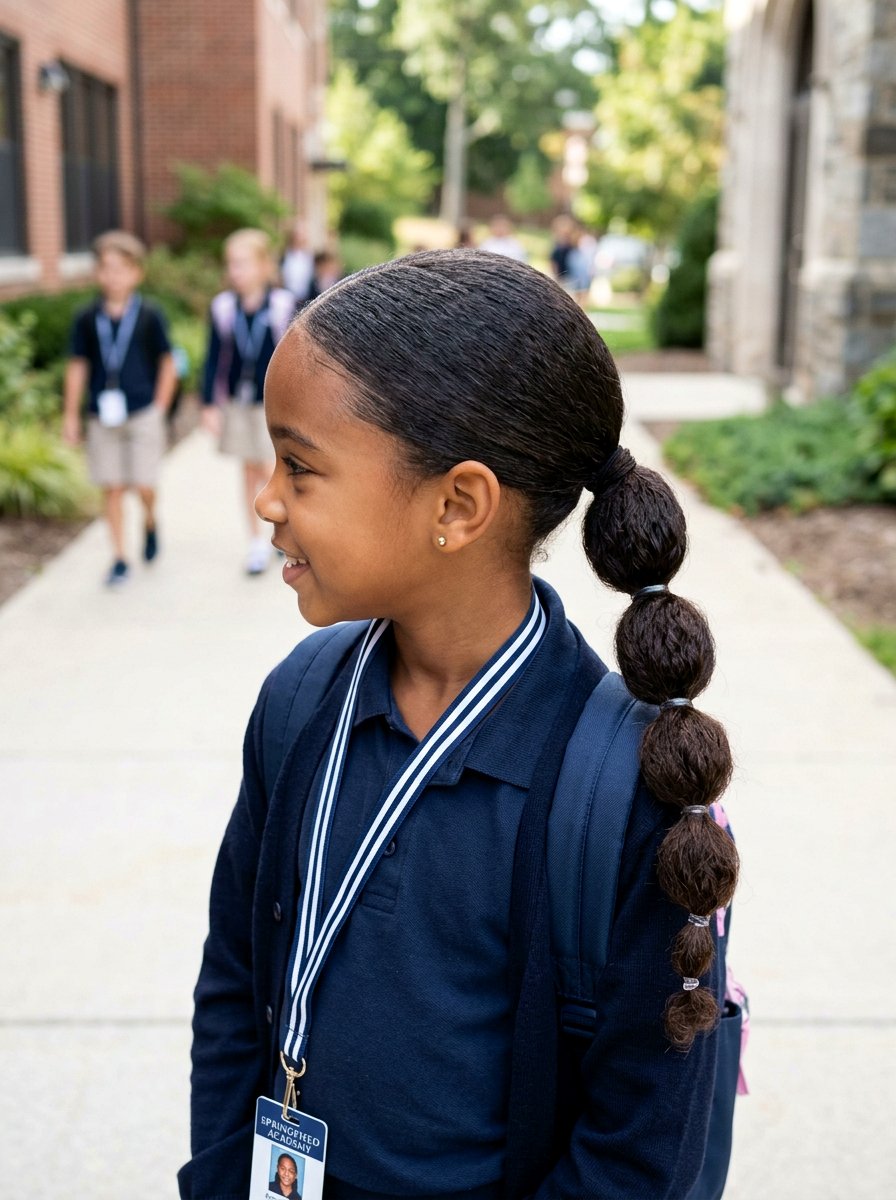 Bubble Braid Ponytail With Center Part - 20 school bubble braid hairstyle - 20 school bubble braid hairstyle