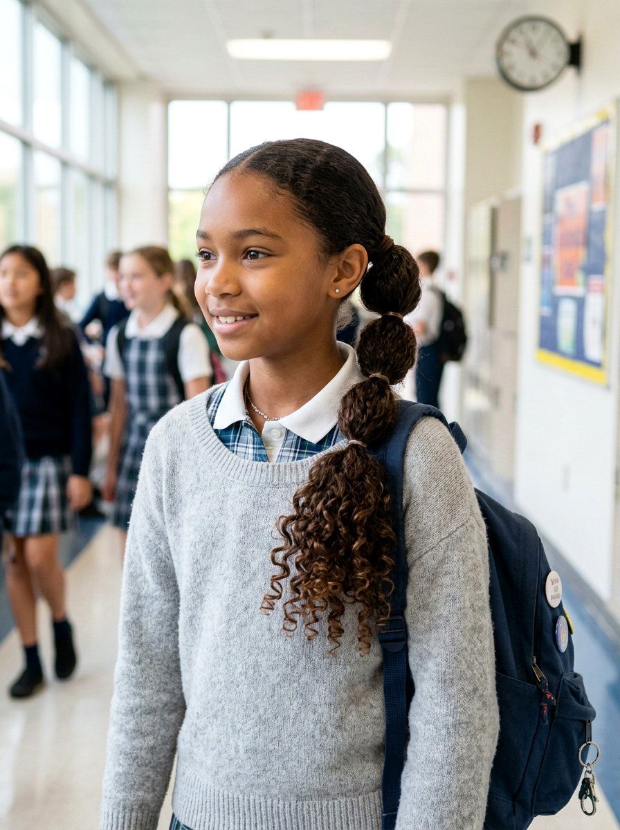 Bubble Braid Ponytail With Curly Ends - 20 school bubble braid hairstyle - 20 school bubble braid hairstyle