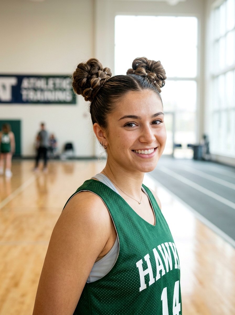 Bubble Braid Space Buns - 20 softball bubble braid hairstyle - 20 softball bubble braid hairstyle