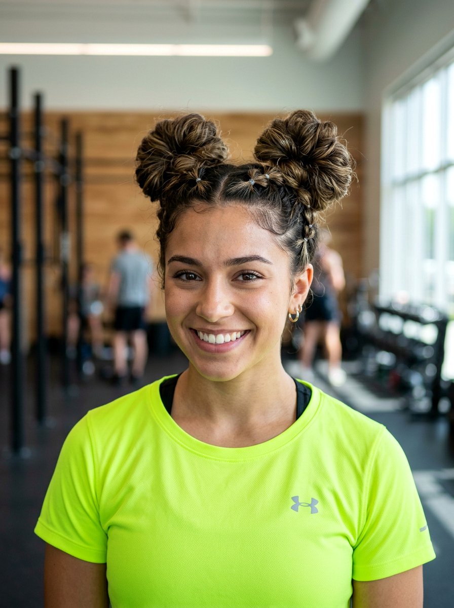 Bubble Braid Space Buns - 20 volleyball hairstyle with bubble braid - 20 volleyball hairstyle with bubble braid