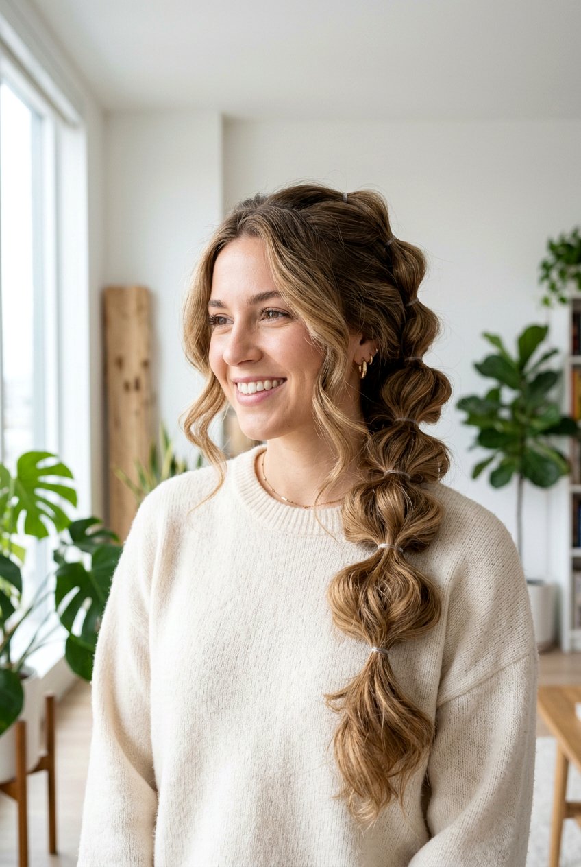 Bubble Braid Volume - 20 overnight braid curls for medium hair - 20 overnight braid curls for medium hair