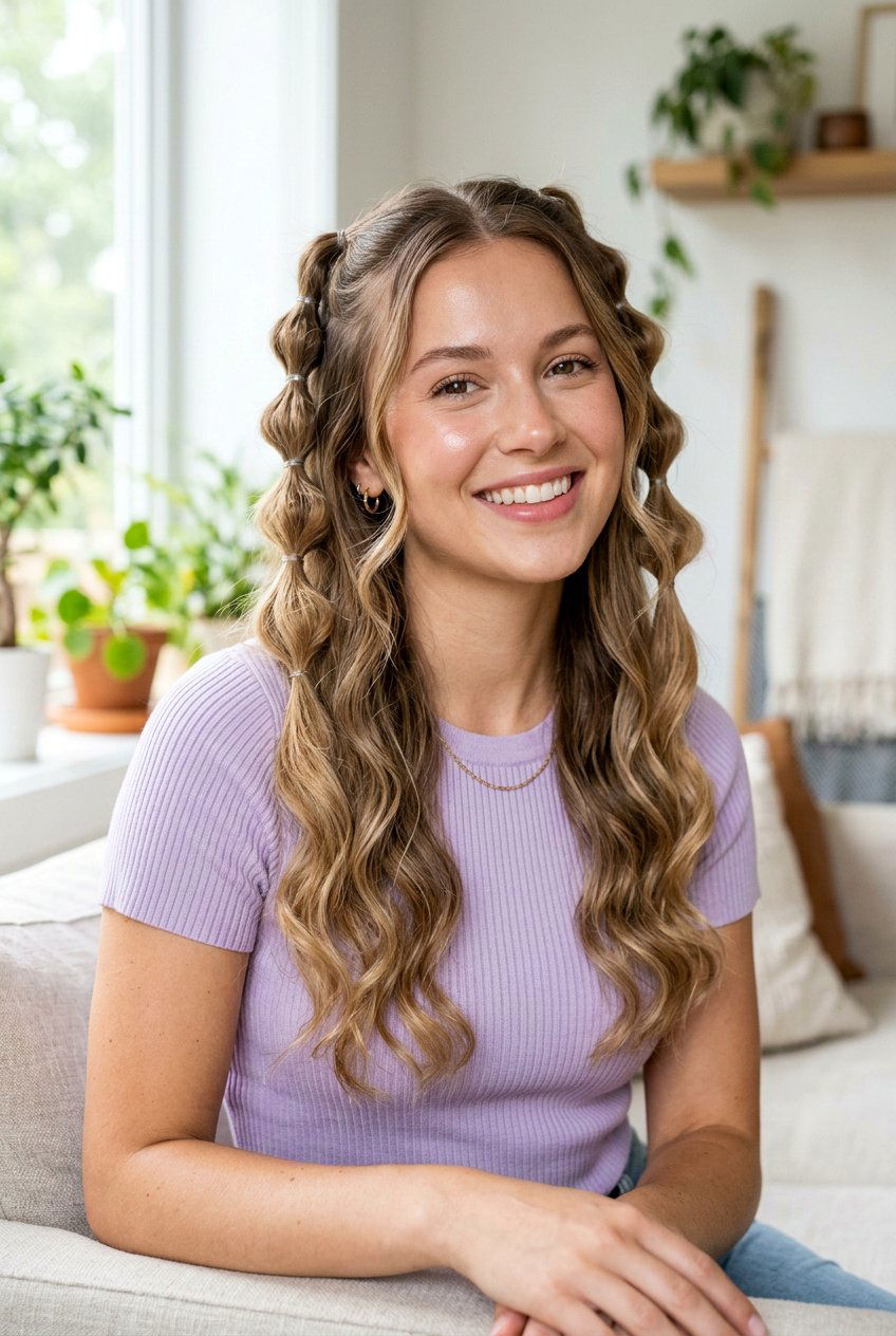 Bubble Braid Waves - 20 heatless curls for fine hair women - 20 heatless curls for fine hair women