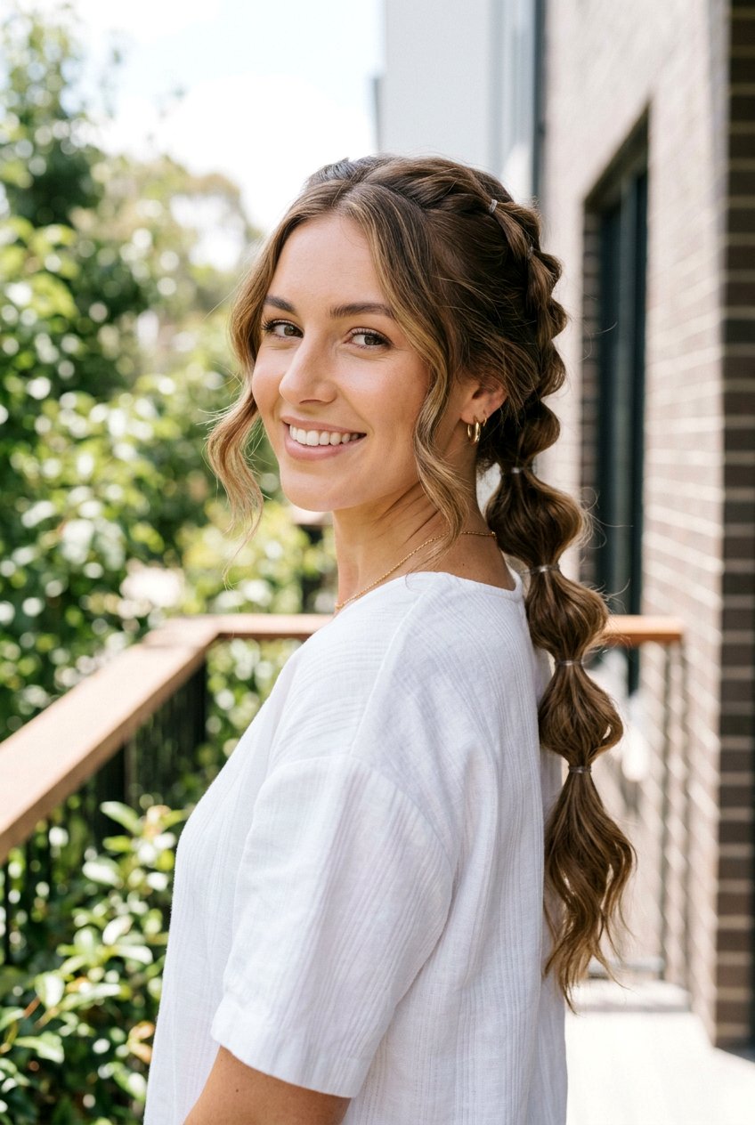 Bubble Braid Wavy Hair - 20 no heat curls for fine straight hair - 20 no heat curls for fine straight hair