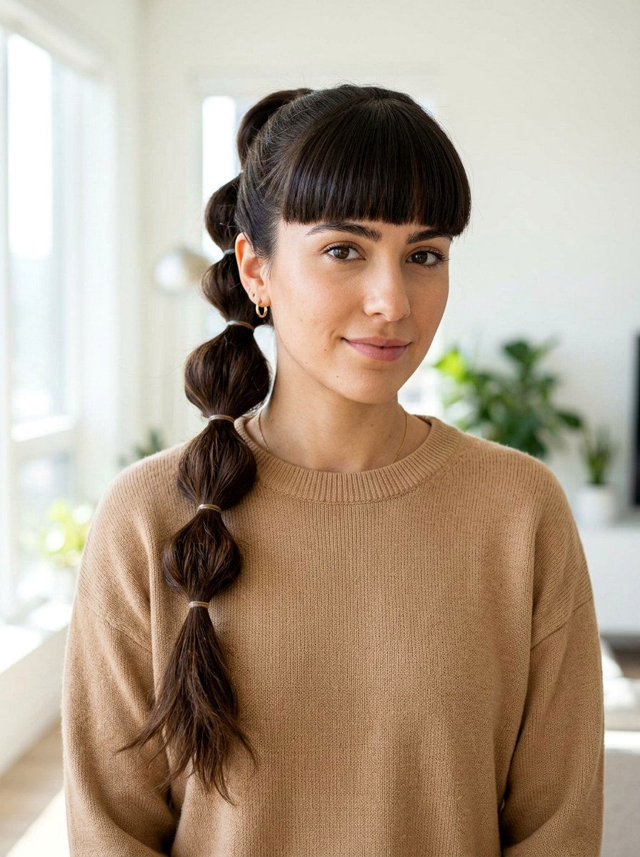 Bubble Braid With Bangs - 20 y2k bubble braid hairstyle - 20 y2k bubble braid hairstyle