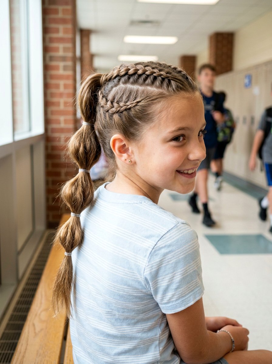 Bubble Braid With Braided Base - 20 school bubble braid hairstyle - 20 school bubble braid hairstyle