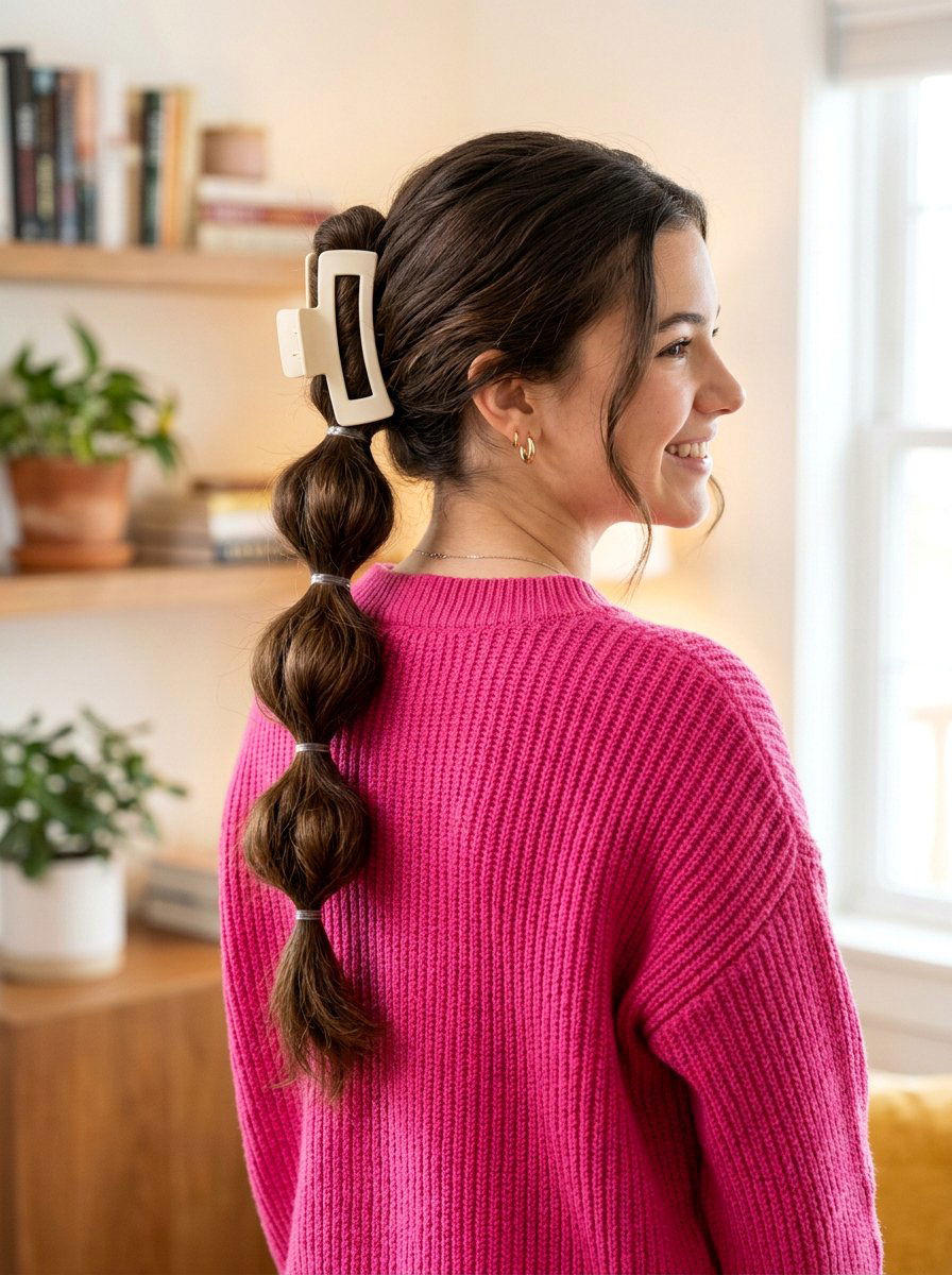 Bubble Braid With Claw Clip - 20 teen girls school hairstyle with claw clip - 20 teen girls school hairstyle with claw clip