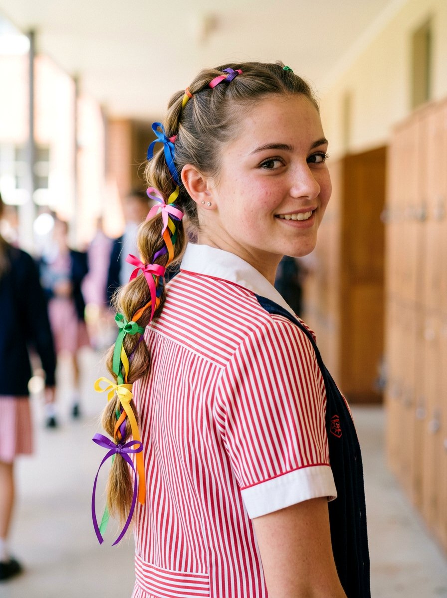 Bubble Braid With Ribbon - 20 softball bubble braid hairstyle - 20 softball bubble braid hairstyle