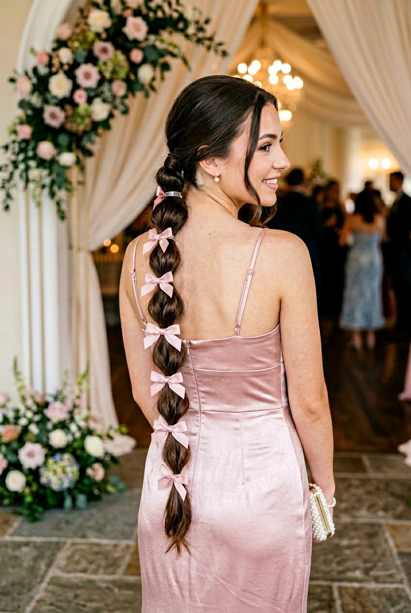 Bubble Braid With Ribbons - 20 prom hairstyle with bubble braid - 20 prom hairstyle with bubble braid