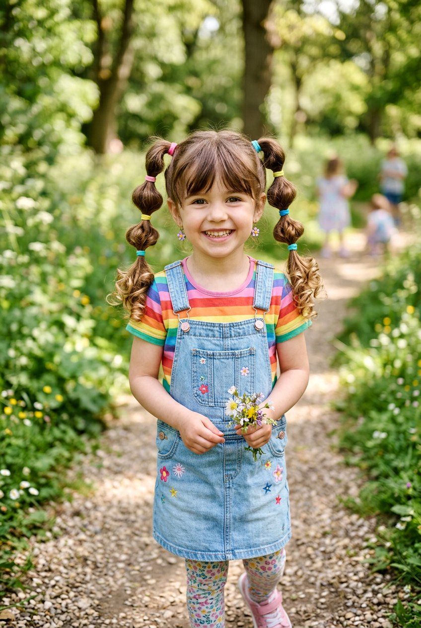 Bubble Braid With Soft Curls - 20 little girls soft curls hairstyle - 20 little girls soft curls hairstyle