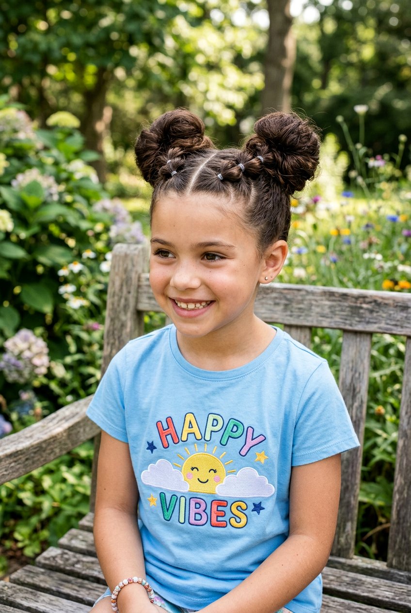 Bubble Braid With Space Buns - 20 bubble braids for girls - 20 bubble braids for girls