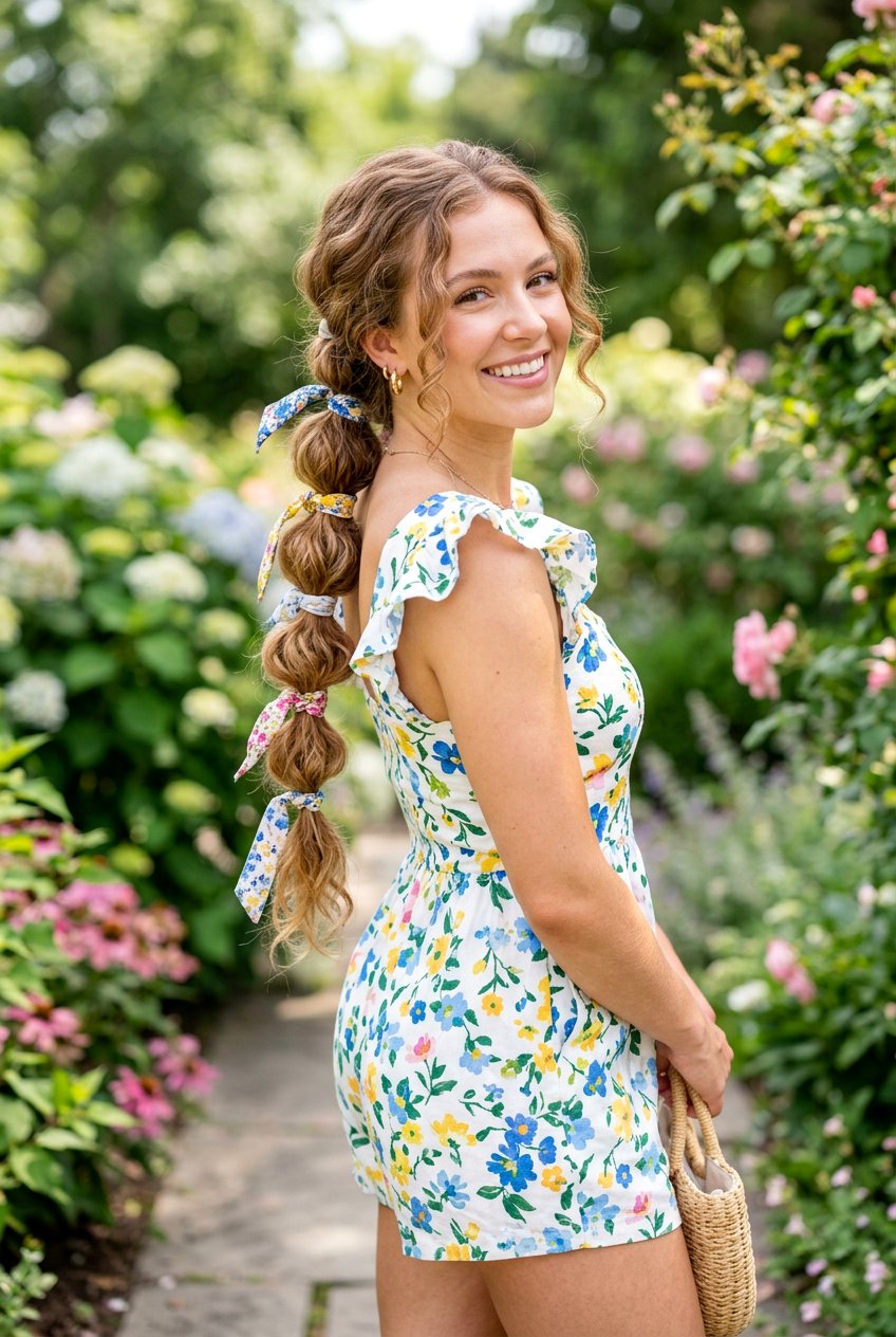 Bubble Braid With Texture - 20 boho messy braid hairstyle - 20 boho messy braid hairstyle