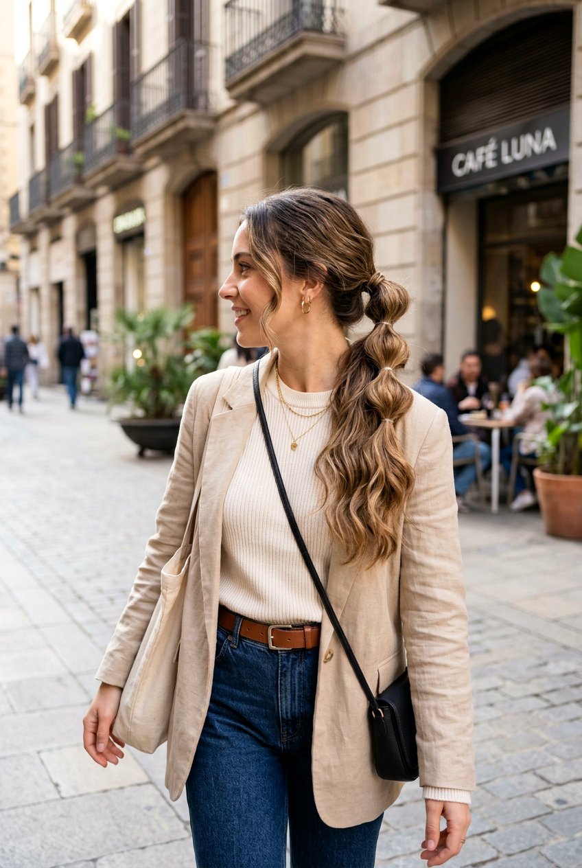 Bubble Braided Low Ponytail With Waves - 20 braided low ponytail with waves - 20 braided low ponytail with waves