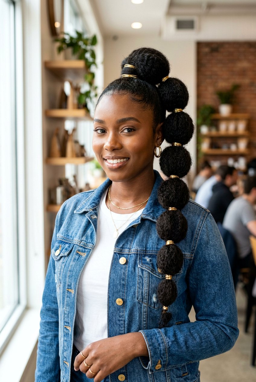 Bubble Braided Ponytail - 20 braided ponytail for black women - 20 braided ponytail for black women