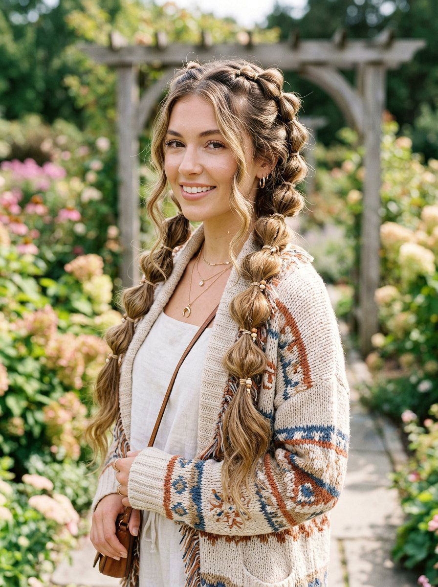 Bubble Braids - 20 no heat curls for layered hair - 20 no heat curls for layered hair