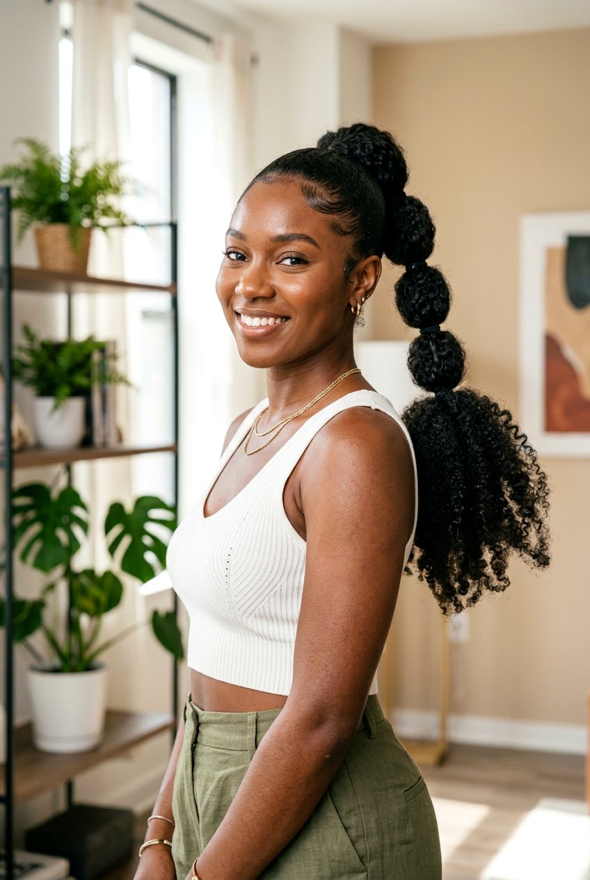 Bubble Braids Afro Puff Ponytail - 20 afro puff ponytail with braids - 20 afro puff ponytail with braids