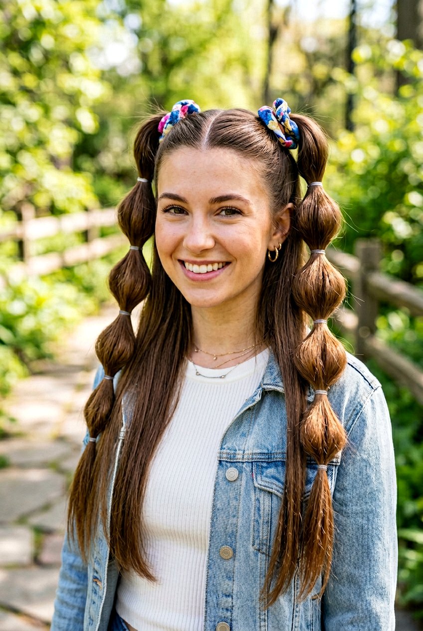 Bubble Braids Pigtails - 20 first day of college hairstyle - 20 first day of college hairstyle