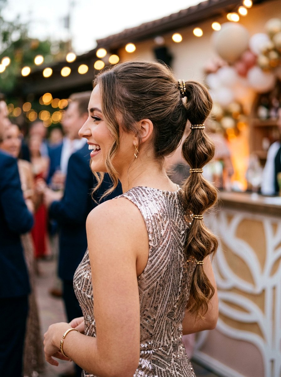 Bubble Cocktail Ponytail With Soft Waves - 20 cocktail ponytail with soft waves - 20 cocktail ponytail with soft waves