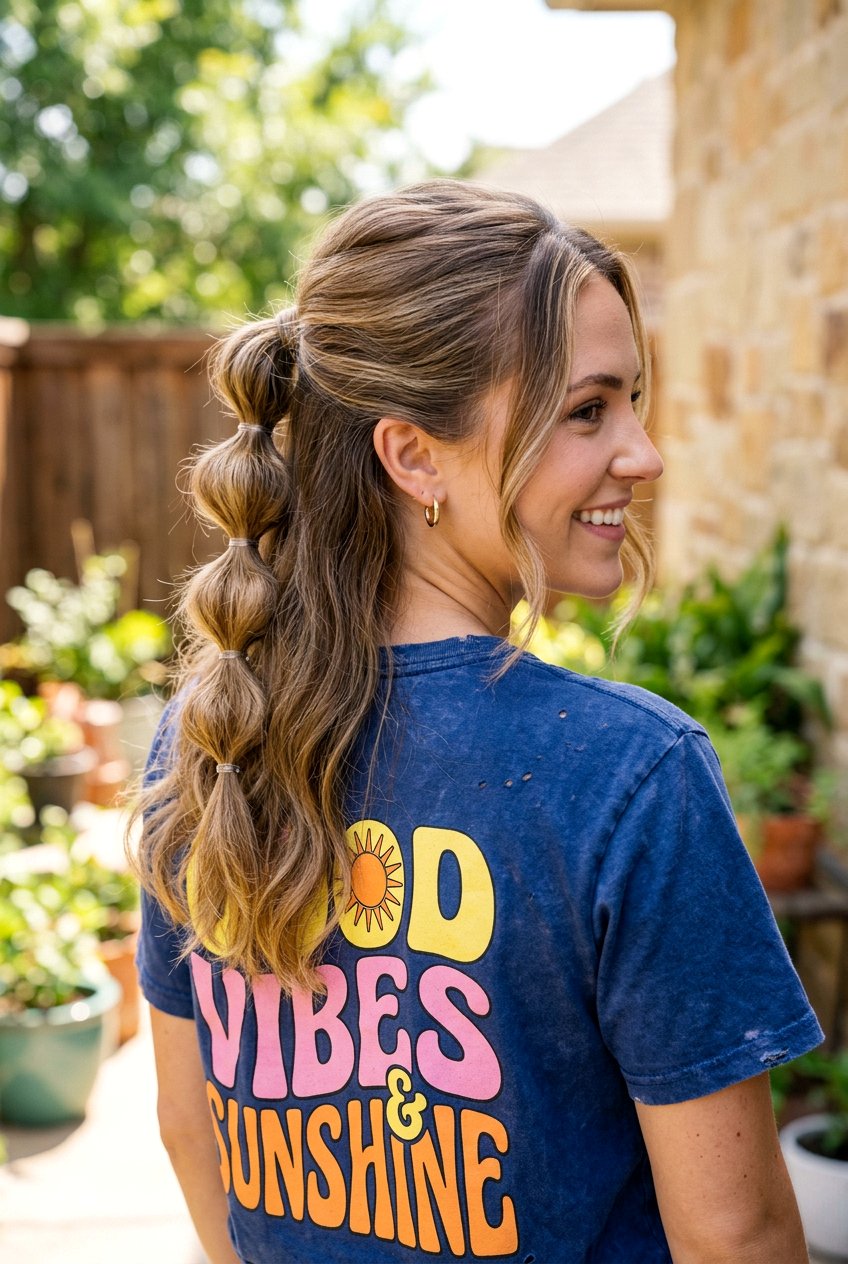 Bubble Half Up Ponytail - 20 school hairstyle with half up ponytail - 20 school hairstyle with half up ponytail