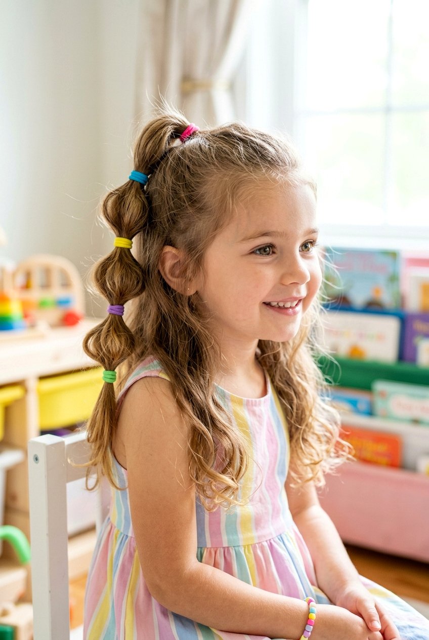 Bubble Half Up Ponytail - 20 half up ponytail for little girls - 20 half up ponytail for little girls