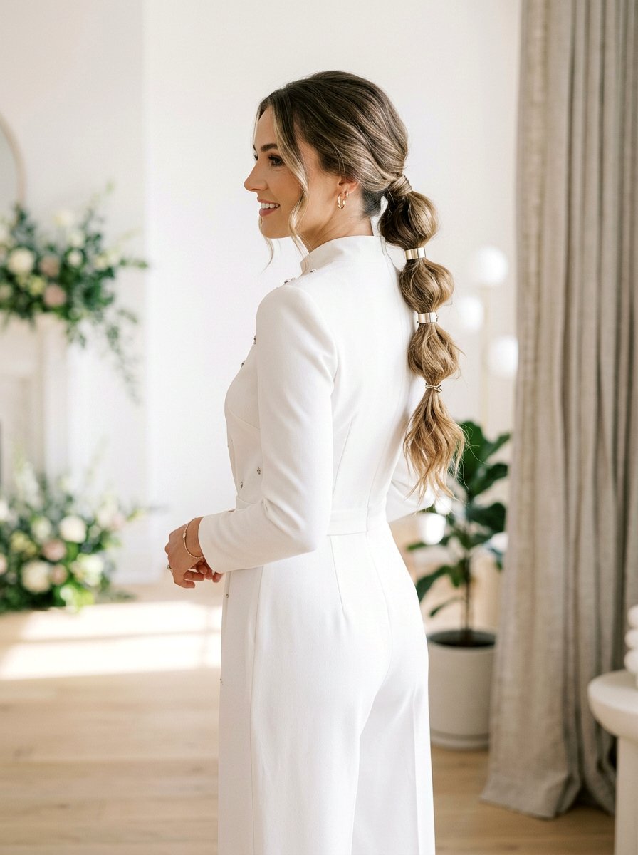 Bubble Low Ponytail Bridal Hairstyle - 20 wedding hairstyles with low ponytail - 20 wedding hairstyles with low ponytail