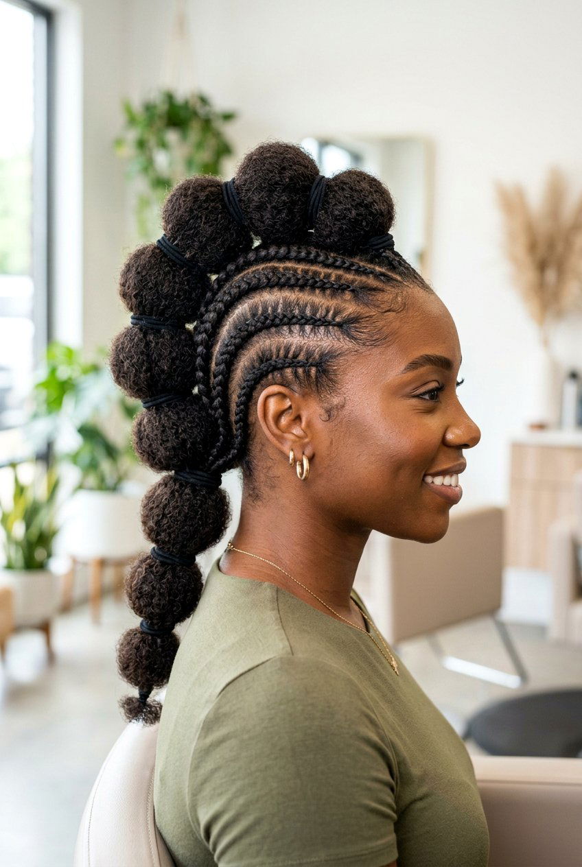 Bubble Mohawk Braid for Black Women - 20 soft mohawk braid hairstyle for black women - 20 soft mohawk braid hairstyle for black women
