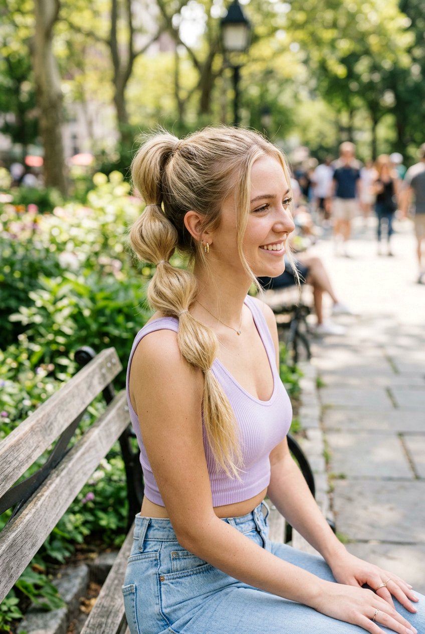 Bubble Ponytail - 20 exam week easy hairstyles - 20 exam week easy hairstyles