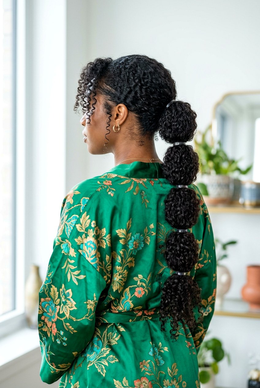 Bubble Ponytail - 20 bonnet hairstyle for curly hair - 20 bonnet hairstyle for curly hair