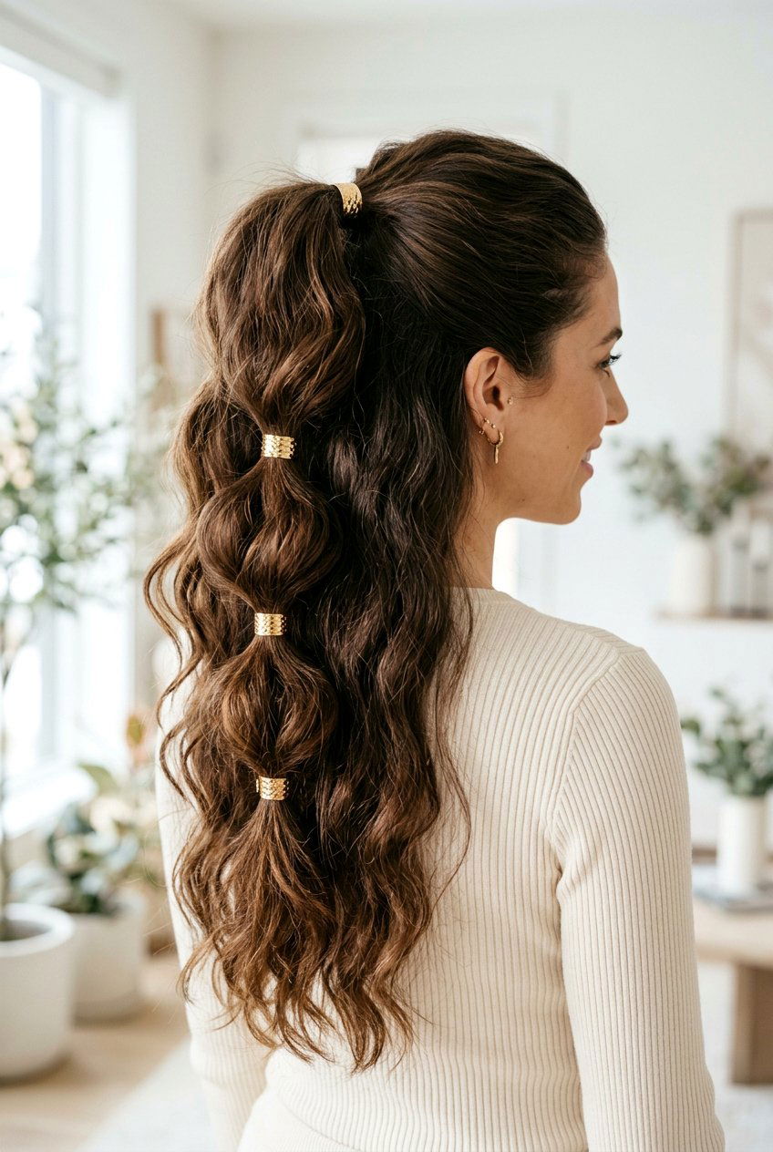 Bubble Ponytail - 20 bridal hairstyle for thick wavy hair - 20 bridal hairstyle for thick wavy hair