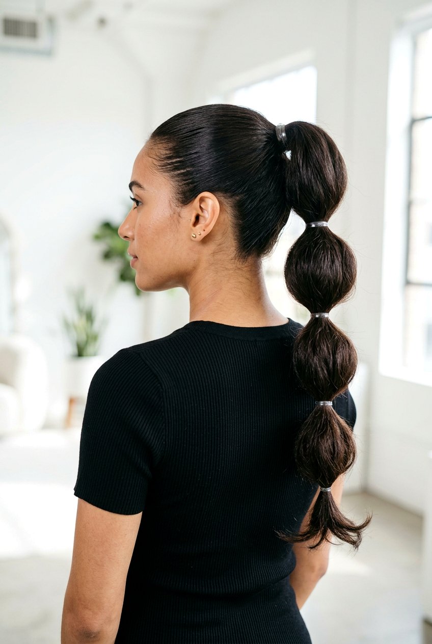 Bubble Ponytail - 20 easy hairstyles for school - 20 easy hairstyles for school
