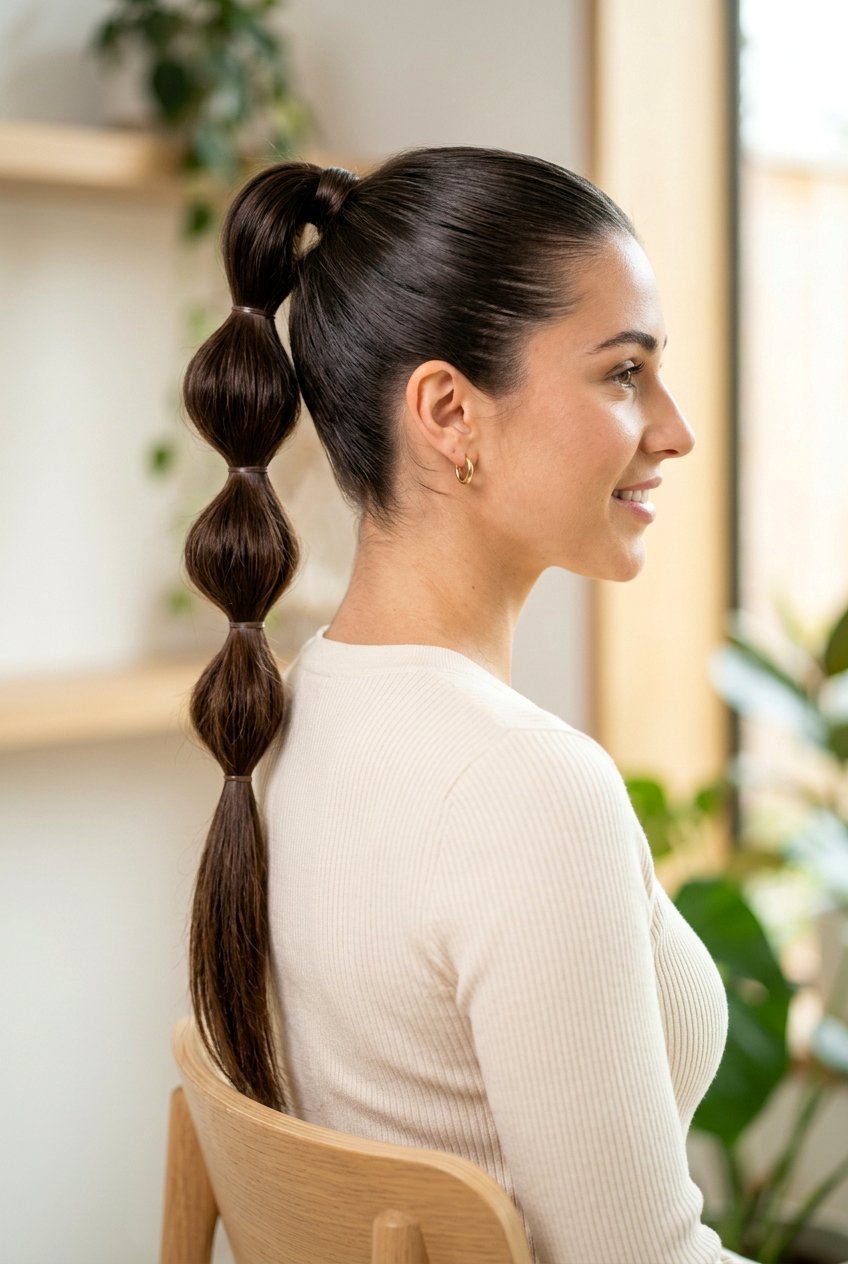 Bubble Ponytail - 20 no heat hairstyles - 20 no heat hairstyles