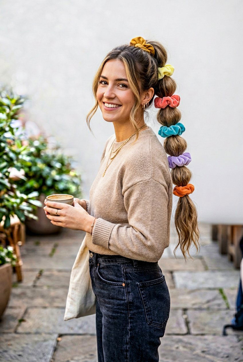 Bubble Ponytail - 20 one minute hairstyles - 20 one minute hairstyles