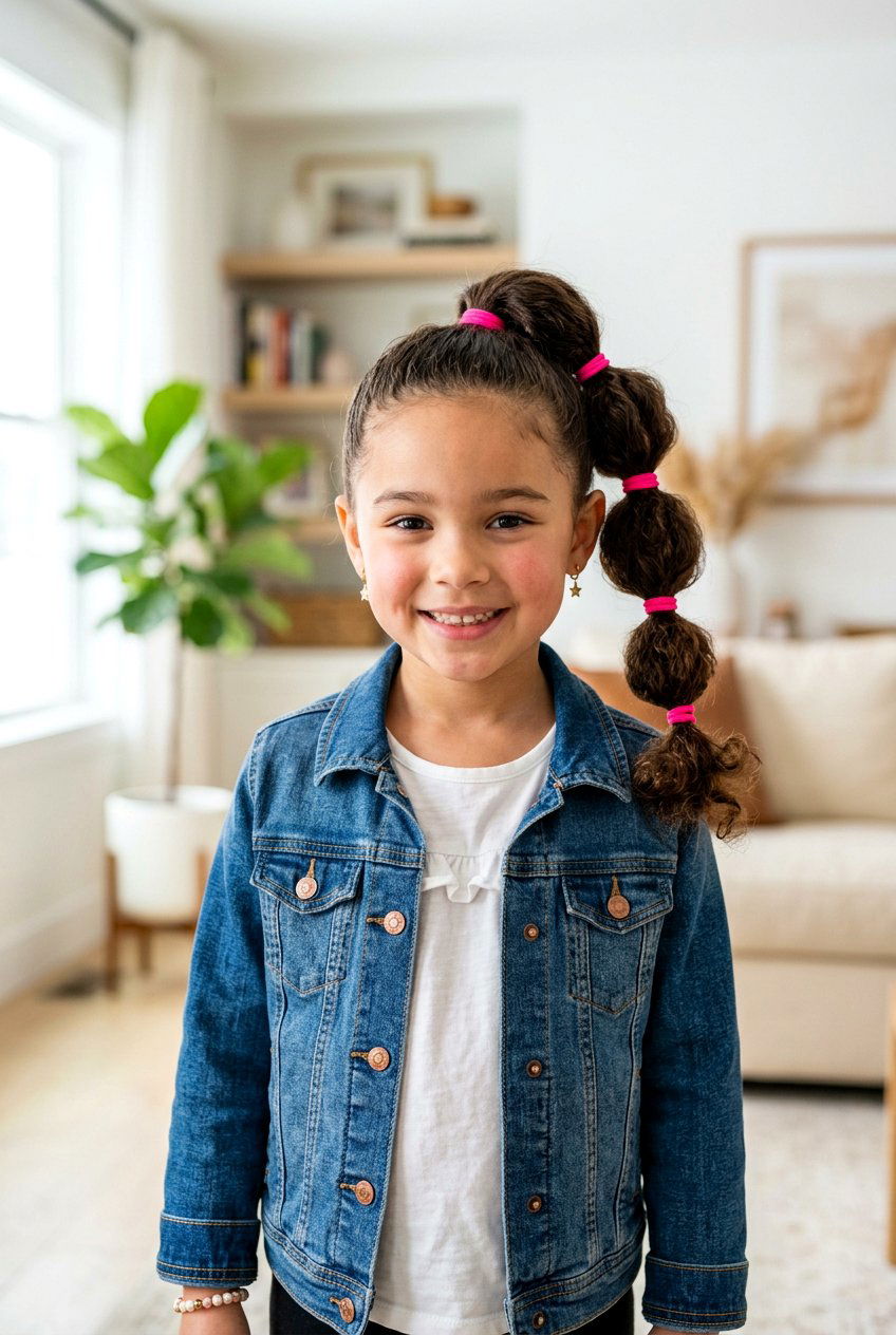 Bubble Ponytail - 20 little girls hairstyle ideas for school - 20 little girls hairstyle ideas for school