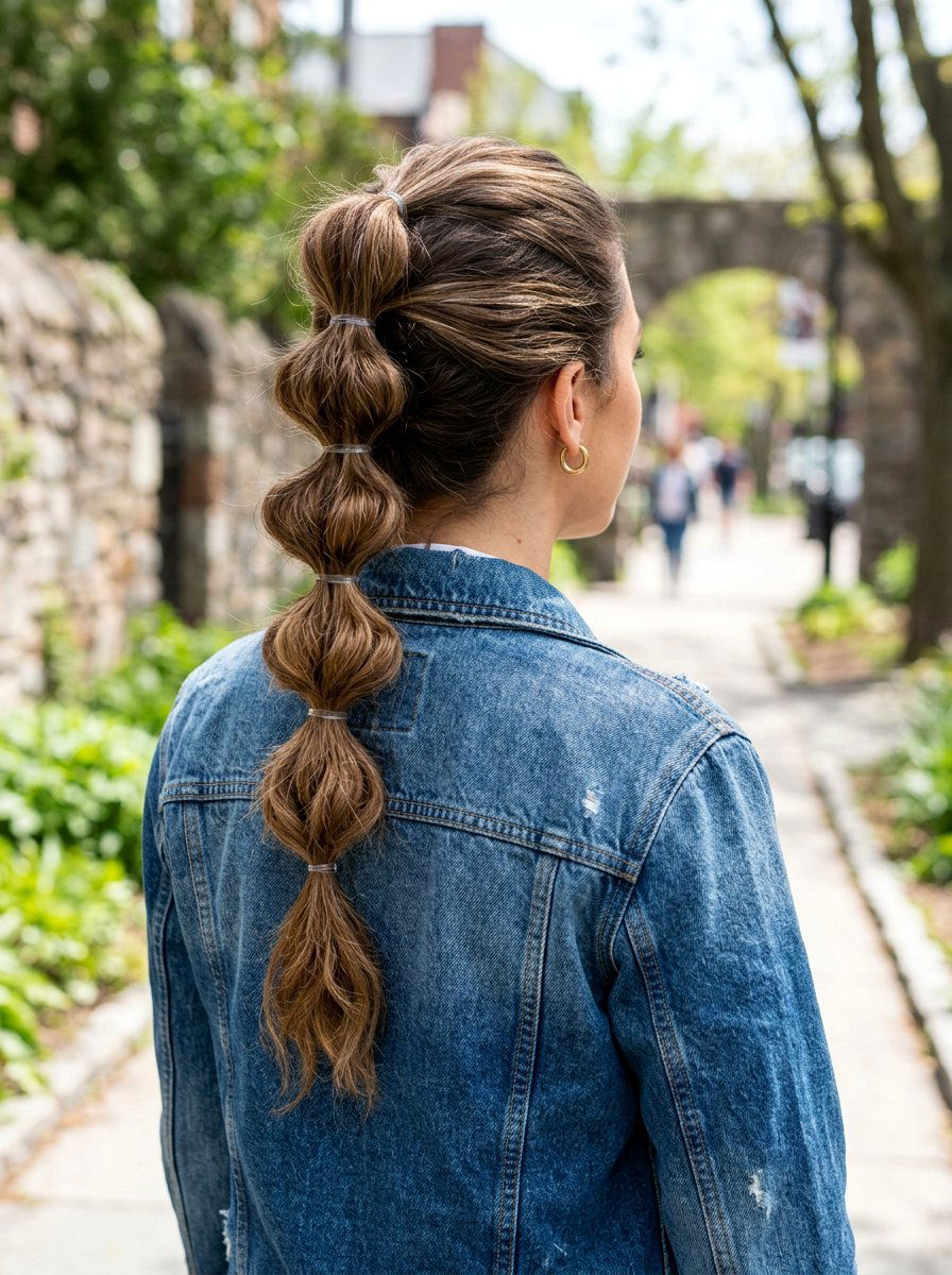 Bubble Ponytail - 20 office hairstyle with minimal effort - 20 office hairstyle with minimal effort