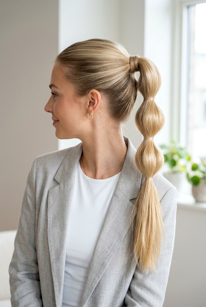 Bubble Ponytail - 20 corporate ponytail hairstyle - 20 corporate ponytail hairstyle