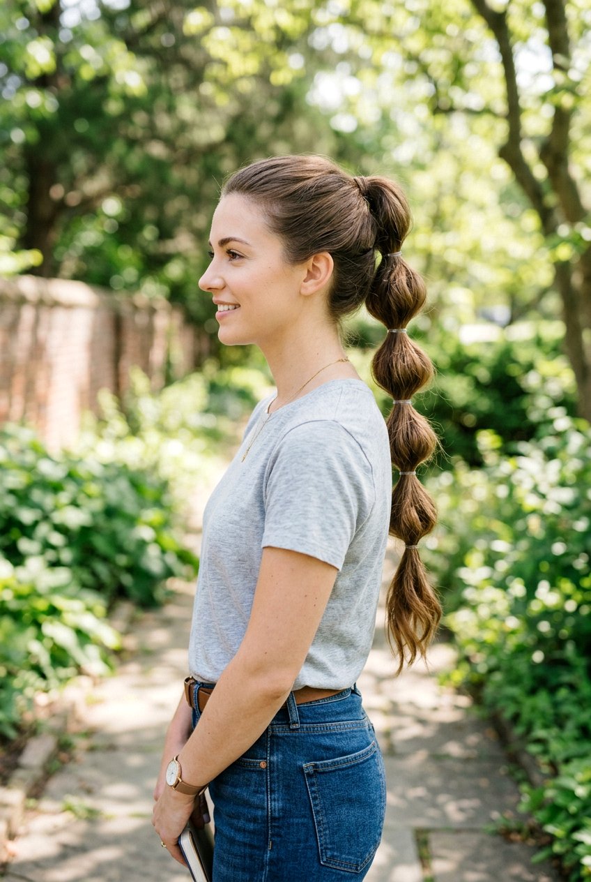 Bubble Ponytail Exam Hairstyle - 20 exam day hairstyles - 20 exam day hairstyles