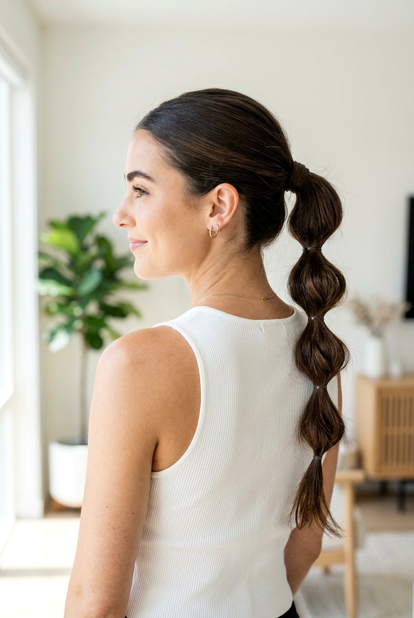 Bubble Ponytail For Frizz Control - 20 anti frizz hairstyles for summer - 20 anti frizz hairstyles for summer