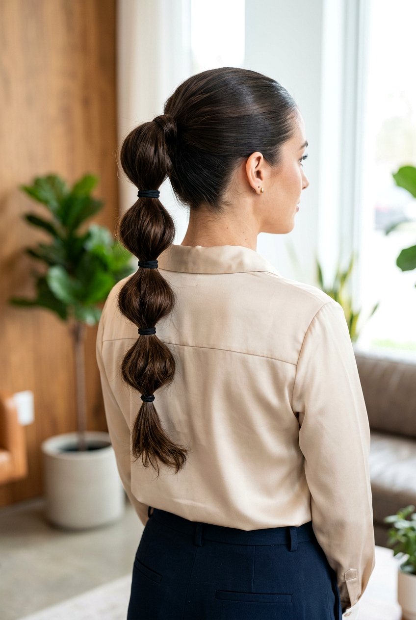 Bubble Ponytail For Humidity - 20 work hairstyle for humid weather - 20 work hairstyle for humid weather