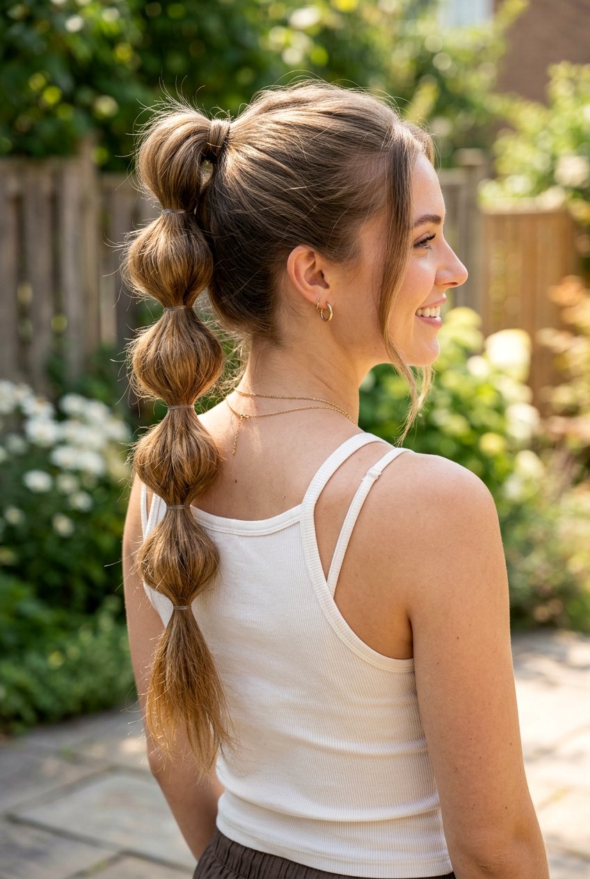 Bubble Ponytail For Long Hair - 20 summer hairstyles for long hair - 20 summer hairstyles for long hair