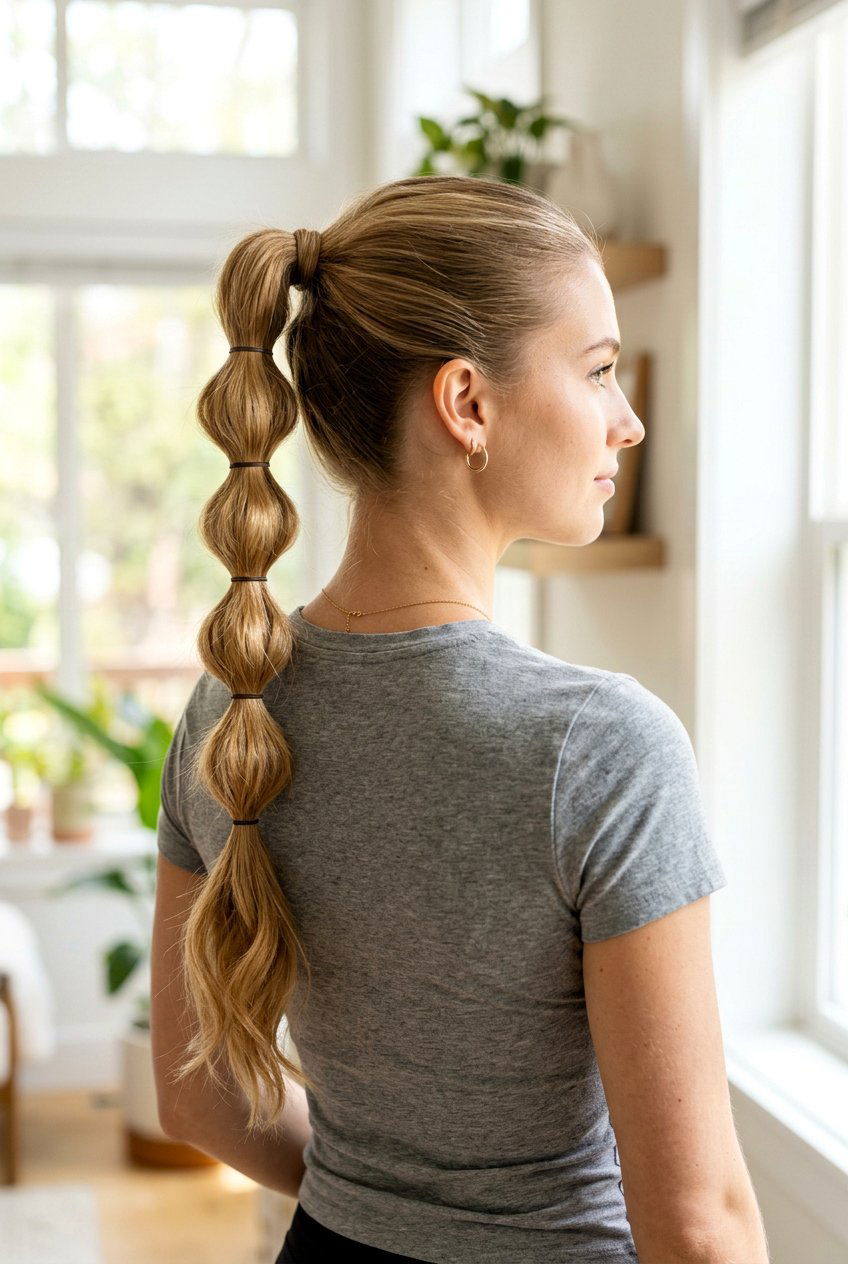 Bubble Ponytail For Long Hair - 20 lazy girl hairstyles for long hair - 20 lazy girl hairstyles for long hair